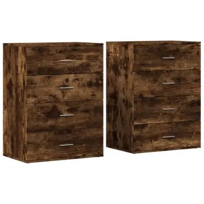 vidaXL Komoda 2 kosa dimljeni hrast 60x39x80 cm inženirski les