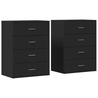 vidaXL Komoda 2 kosa črna 60x39x80 cm inženirski les
