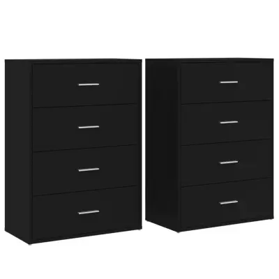 vidaXL Komoda 2 kosa črna 60x31x84 cm inženirski les