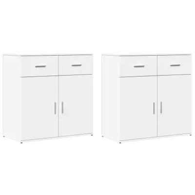 vidaXL Komoda 2 kosa bela 79x38x80 cm inženirski les