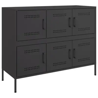 vidaXL Komoda črna 100,5x39x79 cm jeklo