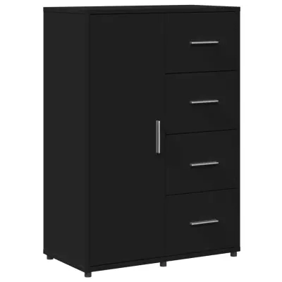 vidaXL Komoda črna 60x31x84 cm inženirski les