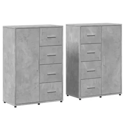 vidaXL Komoda 2 kosa betonsko siva 60x31x84 cm inženirski les
