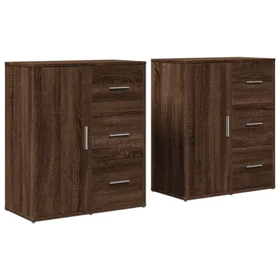 vidaXL Komoda 2 kosa rjavi hrast 60x31x70 cm inženirski les