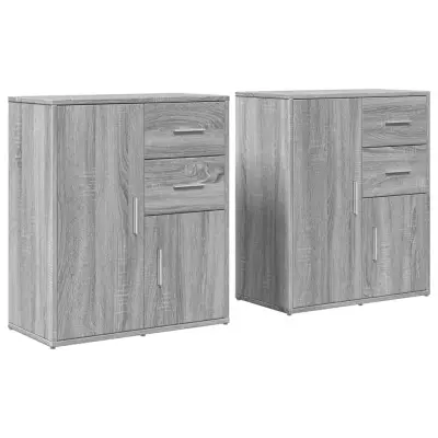 vidaXL Komoda 2 kosa siva sonoma 60x31x70 cm inženirski les