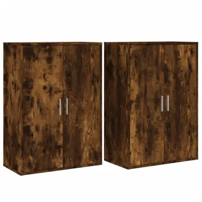 vidaXL Komoda 2 kosa dimljeni hrast 60x31x84 cm inženirski les