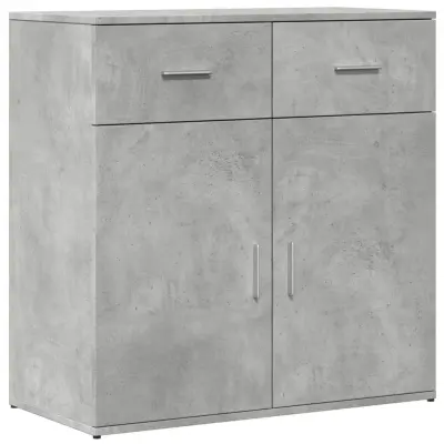 vidaXL Komoda betonsko siva 79x38x80 cm inženirski les