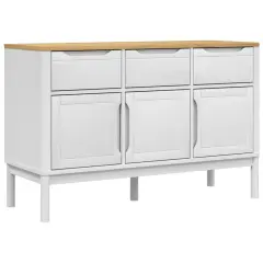 vidaXL Garderobna omara FLORO bela 114x43x74 cm trdna borovina