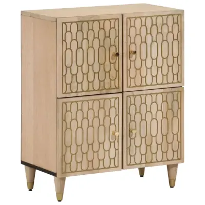 vidaXL Stranska omarica 60x33x75 cm trden mangov les