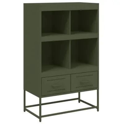 vidaXL Visoka omara olivno zelena 68x39x111,5 cm jeklo
