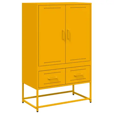 vidaXL Visoka omara gorčično rumena 68x39x111,5 cm jeklo