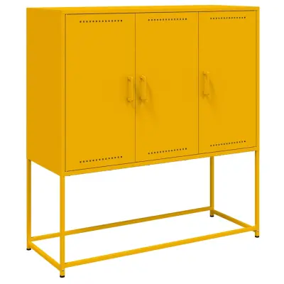 vidaXL Visoka omarica gorčično rumena 100,5x39x107 cm jeklo