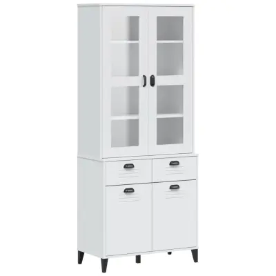 vidaXL Visoka omara VIKEN bela 80x40x190 cm trdna borovina