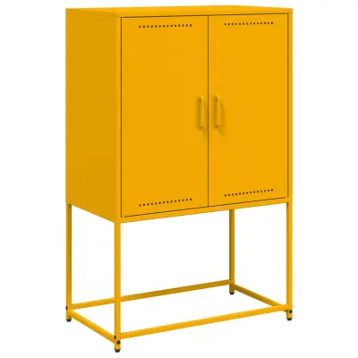vidaXL Visoka omara gorčično rumena 68,5x38,5x107 cm jeklo