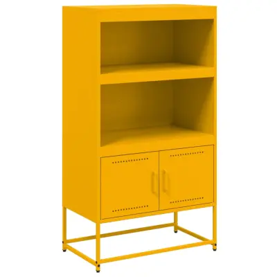vidaXL Visoka omara gorčično rumena 68,5x38,5x123,5 cm jeklo