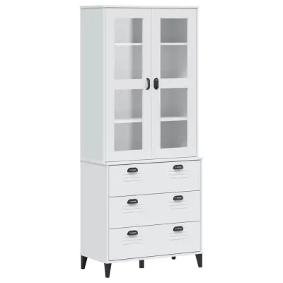 vidaXL Visoka omara VIKEN bela 80x40x190 cm trdna borovina
