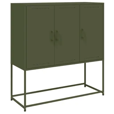 vidaXL Visoka omarica olivno zelena 100,5x39x107 cm jeklo