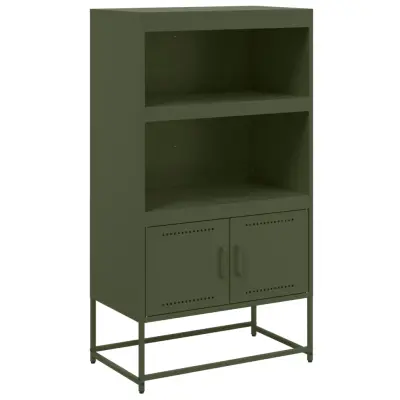 vidaXL Visoka omara olivno zelena 68,5x38,5x123,5 cm jeklo
