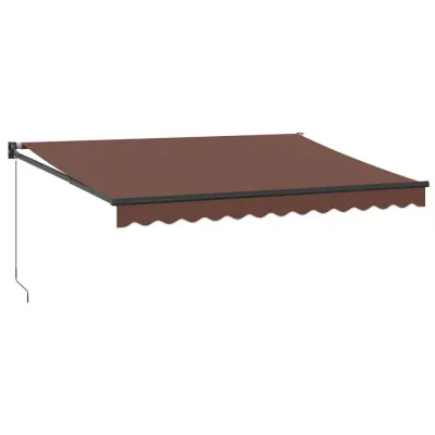vidaXL Ročno zložljiva tenda rjava 350x250 cm