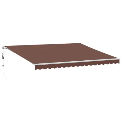 vidaXL Avtomatsko zložljiva tenda z LED rjava 450x300 cm
