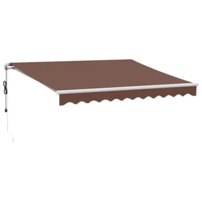 vidaXL Avtomatsko zložljiva tenda z LED rjava 300x250 cm