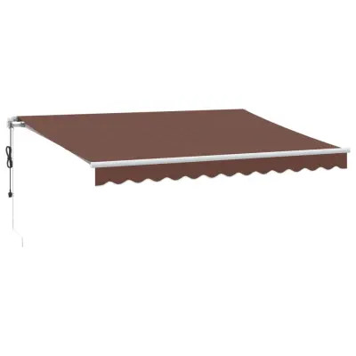 vidaXL Avtomatsko zložljiva tenda z LED rjava 350x250 cm