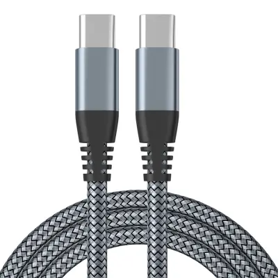 USB-C polnilni kabel 60 W hitro polnjenje, združljiv z iPhone 15/Plus/Pro Max, Samsung Galaxy S24/S23/S22, Pixel 7 Pro Grey 1 m