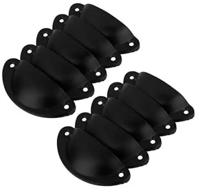 Ročaji za skledo za predale in vrata, 10 kosov Black