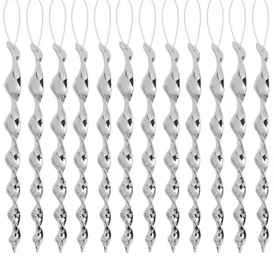 Spiralno odsevno strašilo, 10 kosov Silver 30 cm