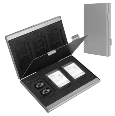 Premium aluminijasto ohišje za pomnilniško kartico Silver