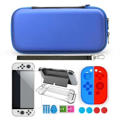 Nintendo Switch OLED združljiva torbica z dodatki 9 delov Black