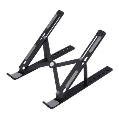 Zložljivo in nastavljivo stojalo za prenosni računalnik črne barve