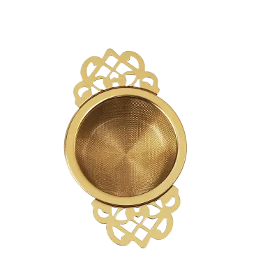 Cedilo za čaj iz nerjavečega jekla s pladnjem za kapljanje Gold