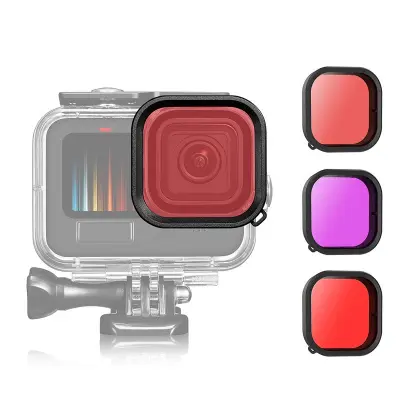 Vodoodporen potapljaški filter za GoPro Hero 11/10/9 Red