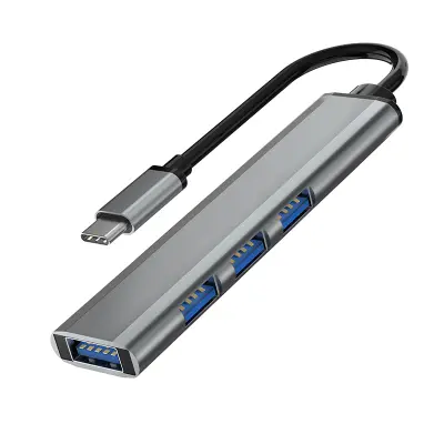 USB-C v USB 3.0 Hub s 4 vrati SilverGrey
