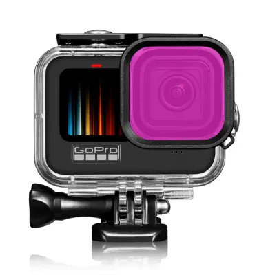 GoPro 9/10/11/12 vijoličen potapljaški filter z vodoodpornim ohišjem Purple