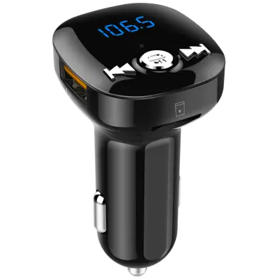 Avtomobilski FM oddajnik - Bluetooth adapter z avtomobilskim polnilnikom QC3.0