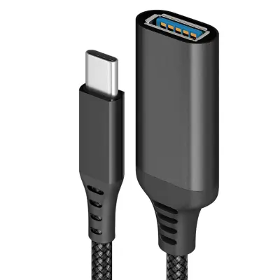 USB-C moški na USB 3.0 ženski adapter črn 20 cm