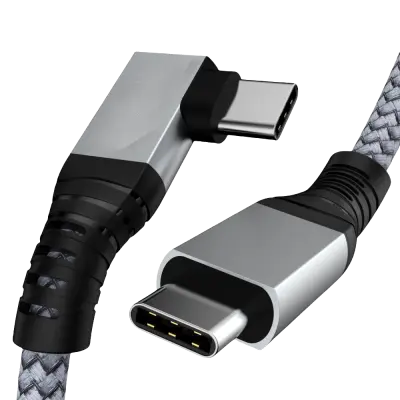 240 W 90-stopinjska pravokotna glava GEN 2 USB 3.2 kabel USB-C moški kabel 20 Gbps MultiColor 2 m