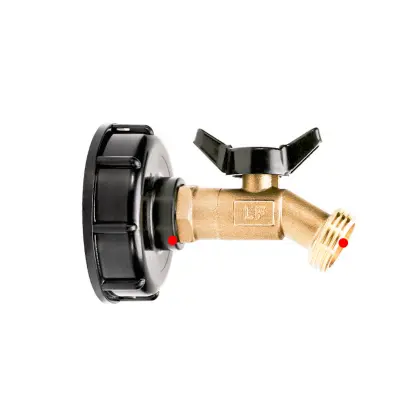 Adapter za rezervoar IBC Tote z medeninastim ventilom in dodatki