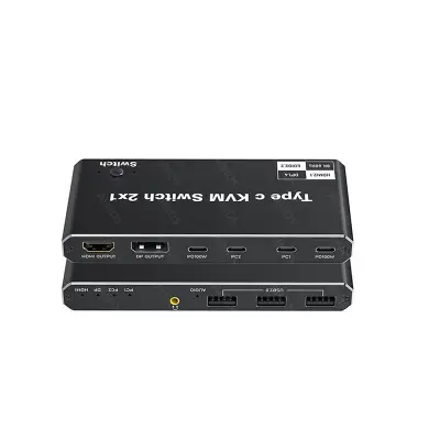 2 v 1 izhod USB-C KVM stikalo 8K@60Hz 4K@120Hz 2 vrata USB-C stikalo