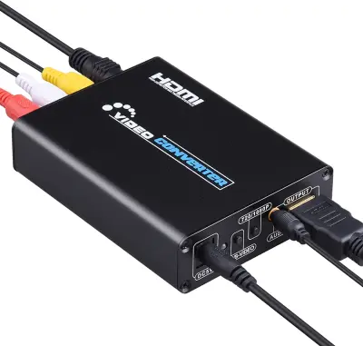 Pretvornik AV in S-video v HDMI Black