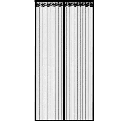 Komarnik za vrata z magnetnim zapiranjem 100 x 220 cm črn
