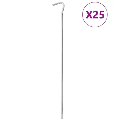 vidaXL Klini za šotor 25 kosov 30 cm Ø7 mm pocinkano jeklo