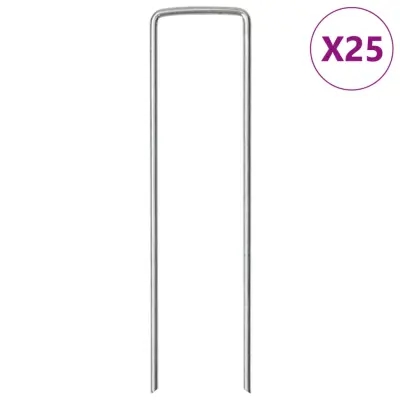 vidaXL Talni klin v obliki črke U 25 kosov 15x3,5 cm pocinkano jeklo