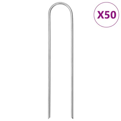vidaXL Talni klin v obliki črke U 50 kosov 15x3,5 cm pocinkano jeklo