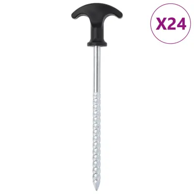 vidaXL Klini za šotor 24 kosov 17 cm Ø7 mm pocinkano jeklo