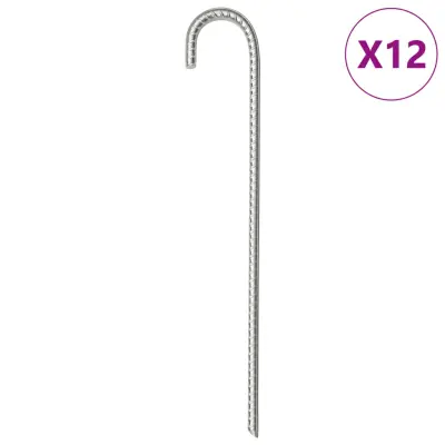 vidaXL Klini za šotor 12 kosov 37 cm Ø10 mm pocinkano jeklo