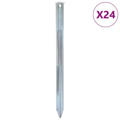 vidaXL Klini za šotor 24 kosov 30 cm Ø20 mm pocinkano jeklo