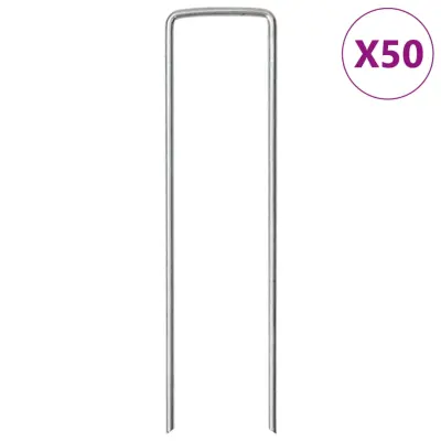 vidaXL Talni klin v obliki črke U 50 kosov 15x3,5 cm pocinkano jeklo